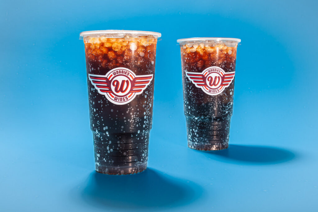 Large fountain drinks from Woodie's Wings