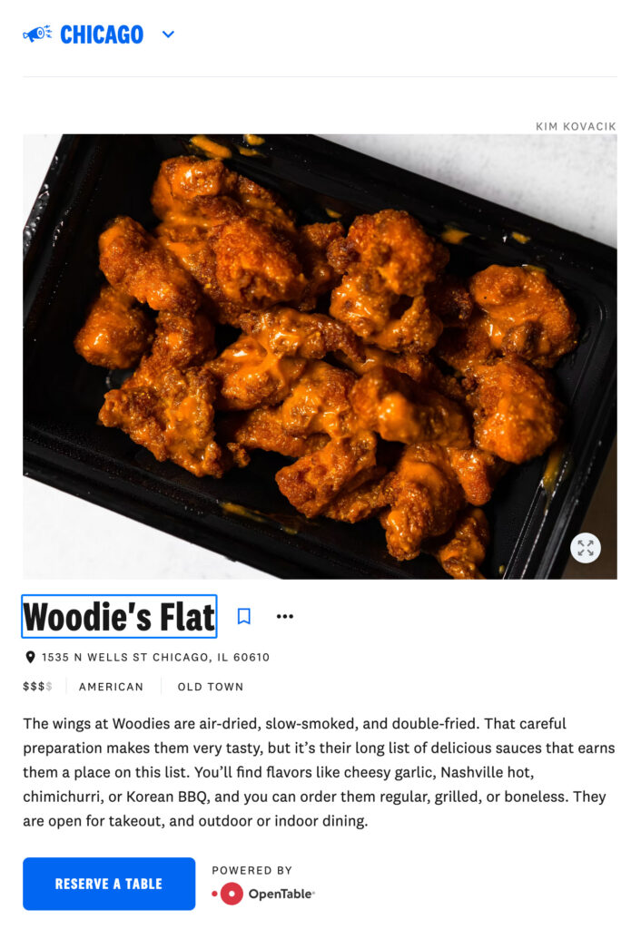 The Best Chicken Wings In Chicago Woodie's Flat - Best Wings in Chicago by The Infatuation